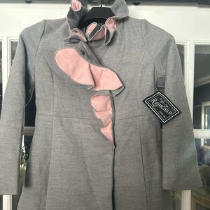 NWT Rothschild pink and gray girls long coat size 14